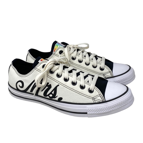 Converse Ctas Low Top Wedding White Canvas Men’s Sneakers Custom 171213C-WHTOFBK - Picture 2 of 12